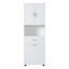 Grande armoire de salle de bain avec panier à linge, grand panier à linge inclinable et armoire de rangement supérieure-977654069