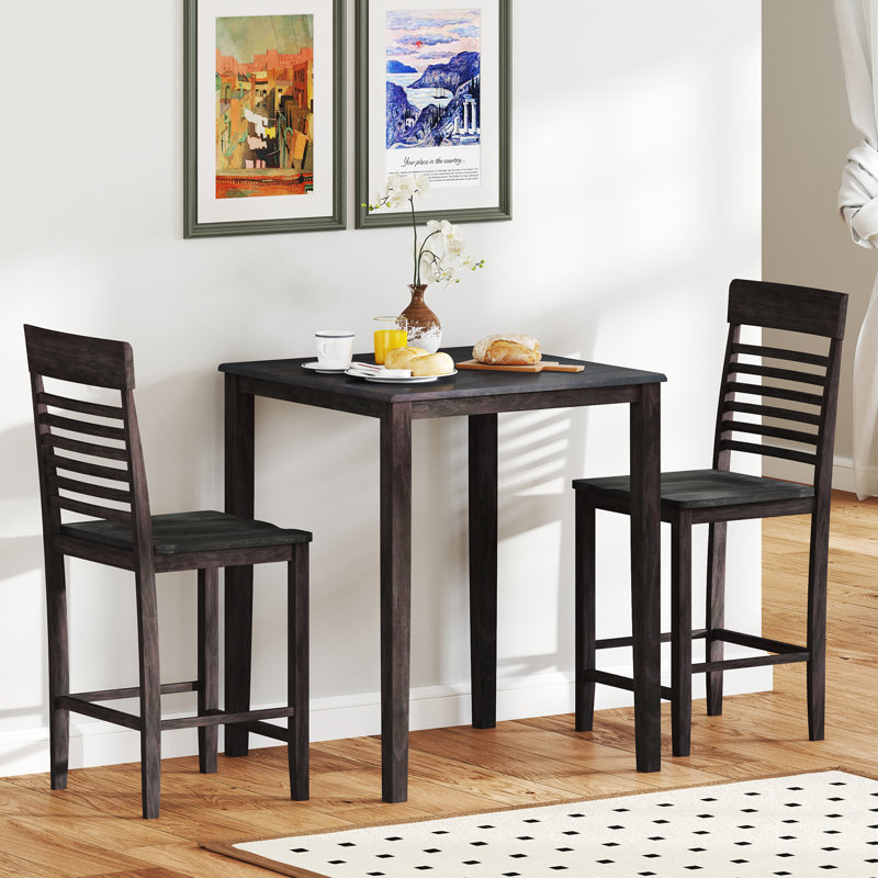 Ensemble de table de salle à manger à hauteur de comptoir pour table de cuisine carrée et chaises de bar, 3