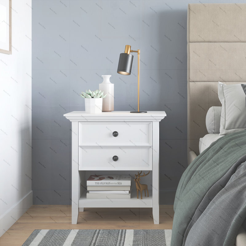 Amherst - Table de chevet - Blanc