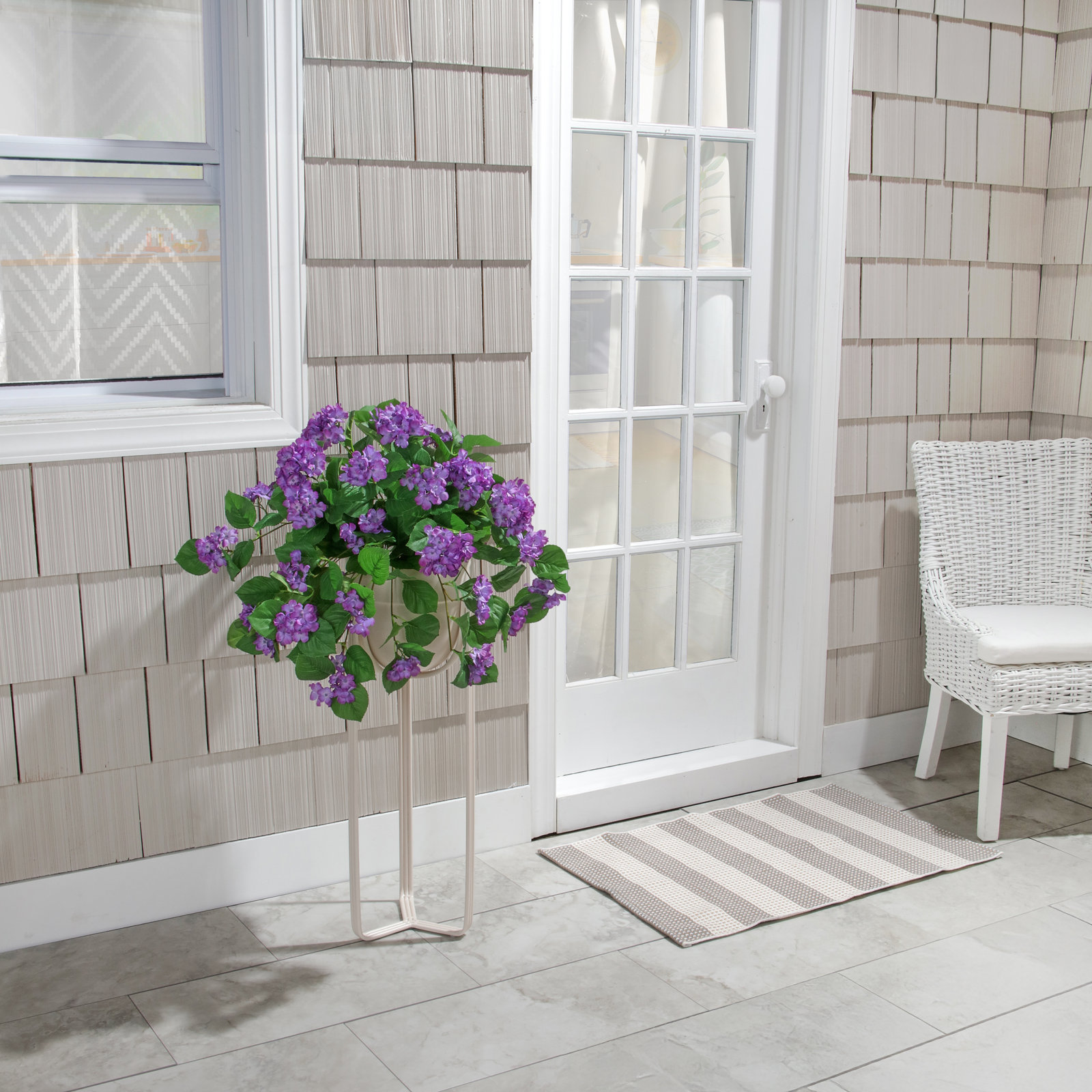 Earle UV Resistant Hydrangea Hanging Plant, Purple
