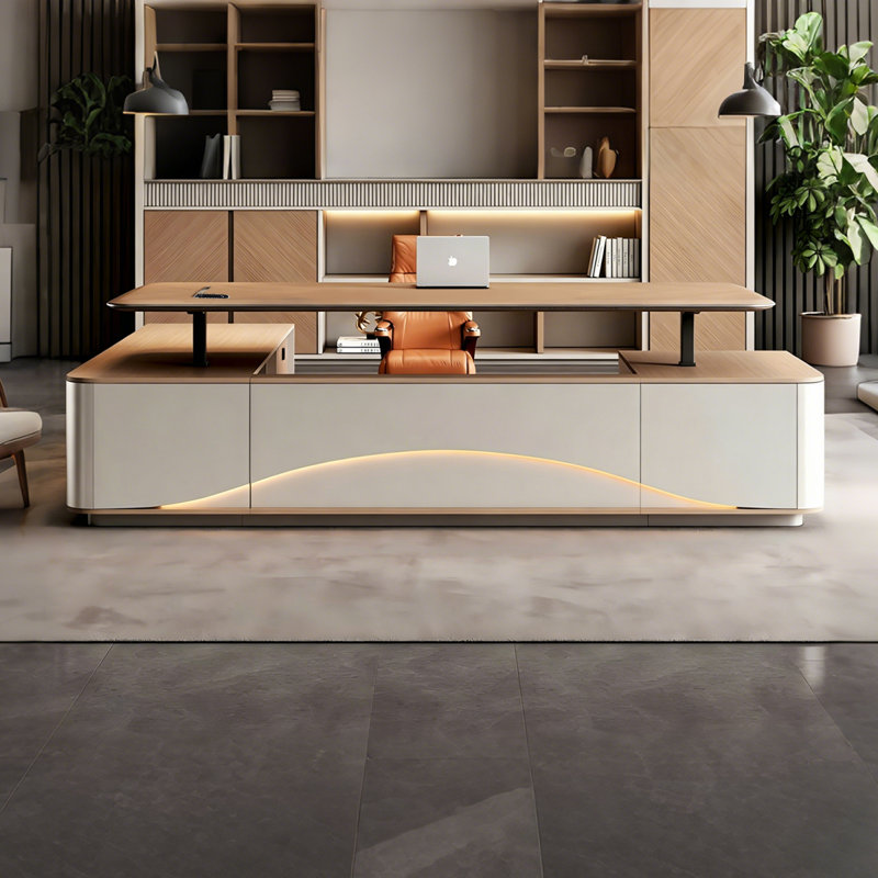 Bureau de direction 86,61 po, 45.28" H x 86.61" W x62.99" D