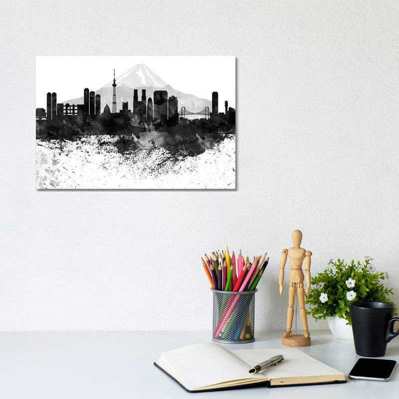 Tokyo Skyline 1 Piece Wrapped Canvas Painting, 20.32 cm H x 30.48 cm W