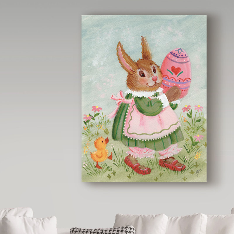 «Bunny in Dress», art sur toile, H 24 po x l 18 po x P 2 po