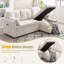 L-Shaped Sofa Bed with Pull-Out Sleeper & Storage Chaise, 3-Seater Convertible Sectional Sofa, Multifunctional Couch for Living Room & Small Apartments, Beige