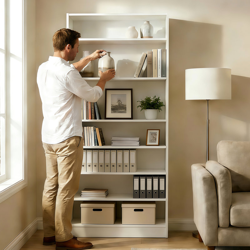Armoire à chaussures blanche autoportante à 9 niveaux et avec tablettes réglables pour le vestibule