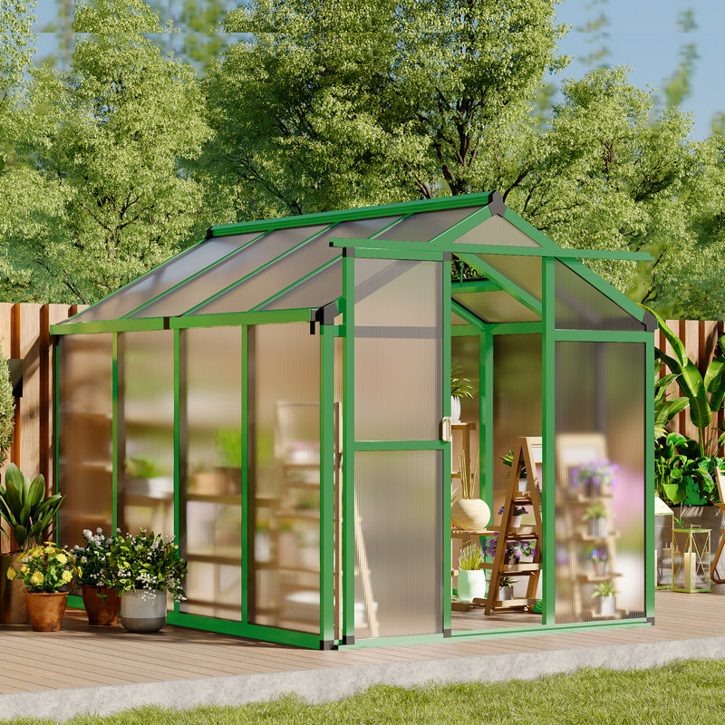 Serre en polycarbonate durable de 6 x 8 pi pour l'extérieur