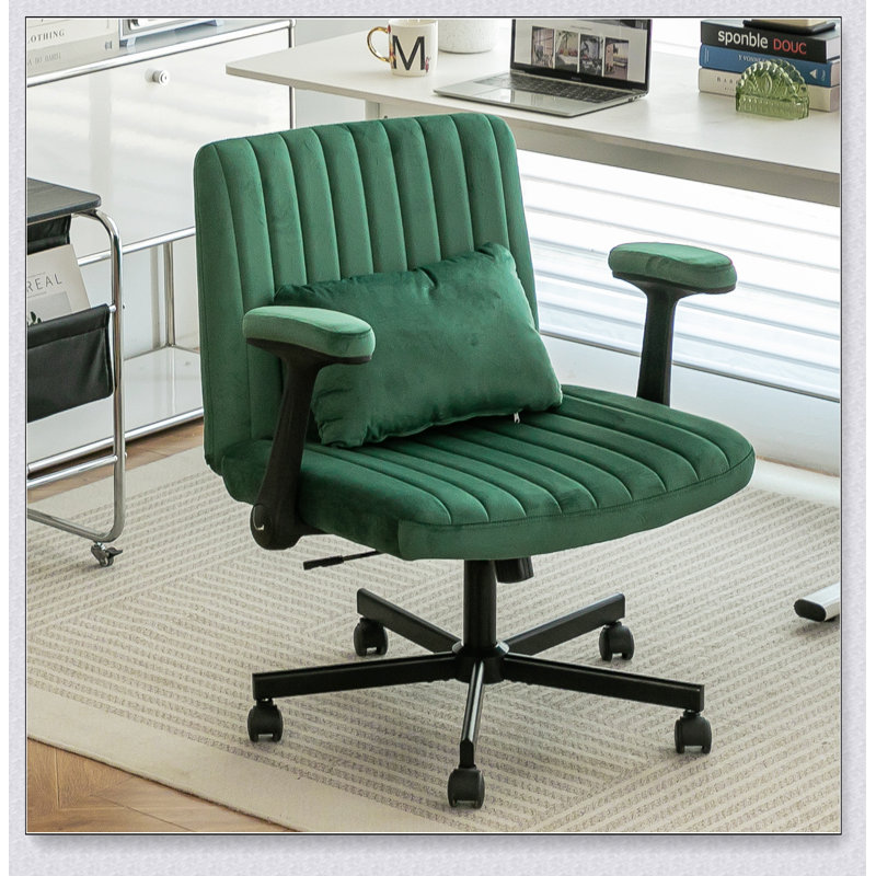 Chaise de bureau Green Velvet Criss Cross