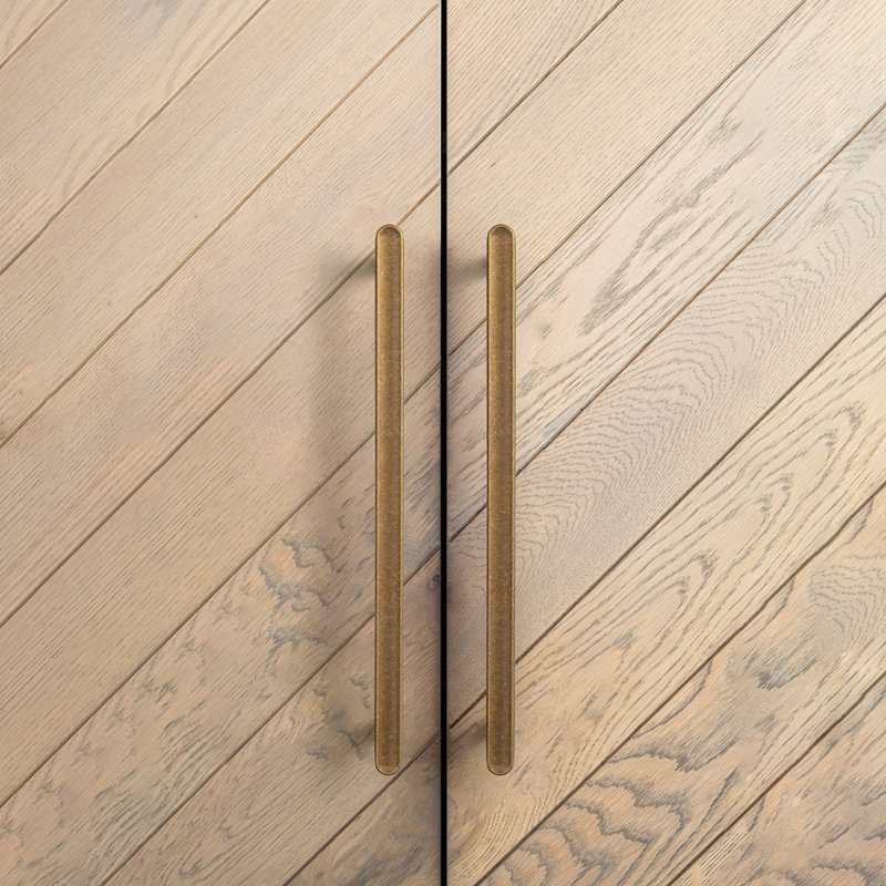 Poignée de meuble élégante et moderne, 7 14/25", Laiton antique