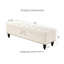 Banc de lit avec repose-pieds et tissu beige-220381765