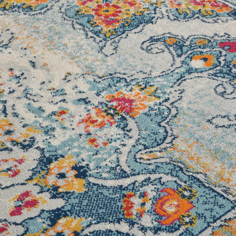 Tapis oriental gris / bleu Honig, Rectangle 2 pi x 3 pi