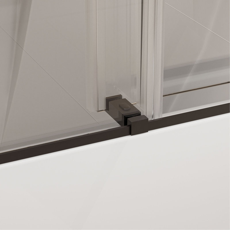 Porte de baignoire coulissante double sans cadre l 56-60 po x H 62 po, porte de douche bypass à fermeture douce