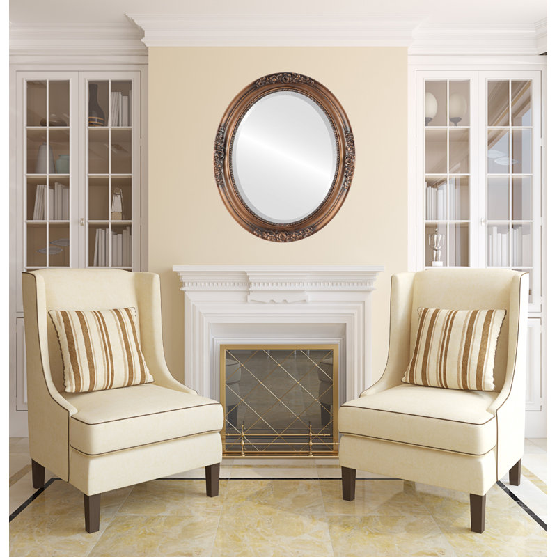 Vanita Wood Oval Wall Mirror, 19" x 15"
