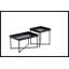 Table basse Zykera, ensemble moderne de 2 tables basses en acier, table basse rectangulaire