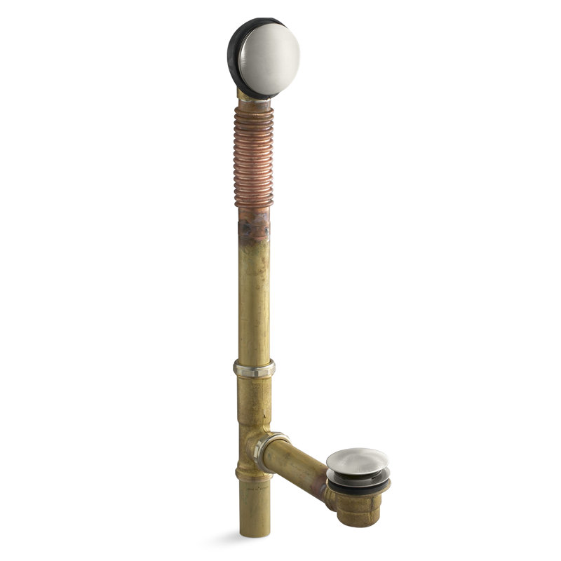Robinet de baignoire à pieds en laiton 1,5 "avec trop-plein Clearflo, Nickel brossé éclatant