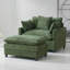 Fauteuil d'appoint surdimensionné en chenille avec repose-pieds-1219660615