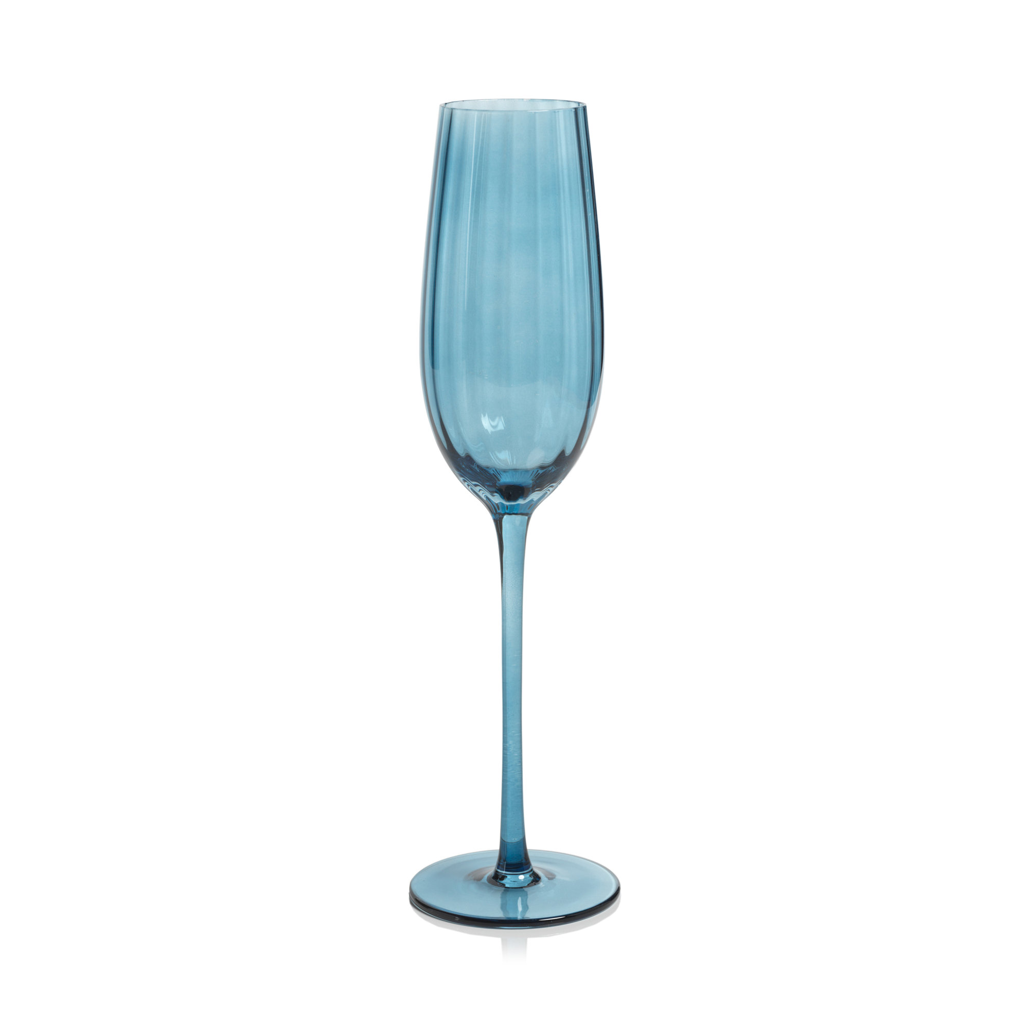 Malden Optic Champagne Flutes, Set of 4, Blue Azure