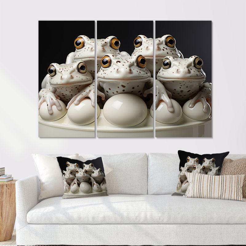 Ensemble de décoration murale Minimalist Frog Essence I - Grenouilles et crapauds, H 28 po x l 36 po