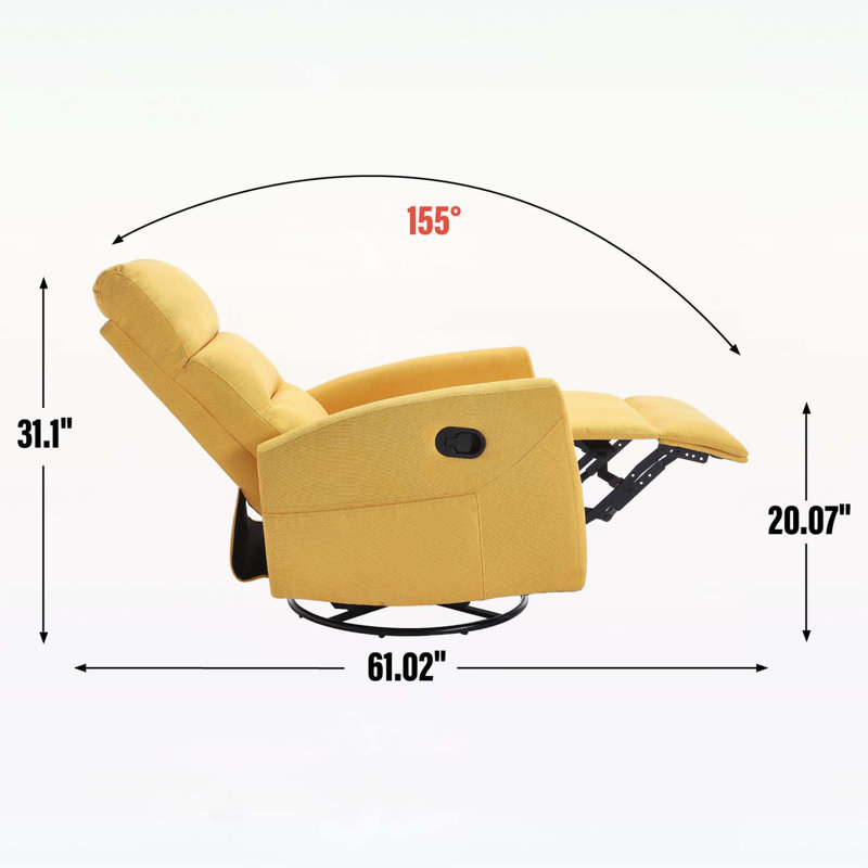 Luxurious Recliner Chair with Advanced Relaxation Technology for Living Room Comfort, Yellow