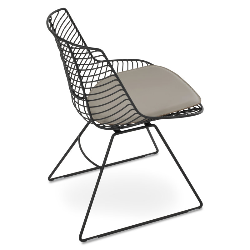 Chaise d'appoint Tiger, Noir, Similicuir os