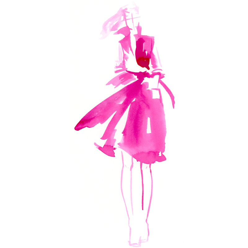 Fuchsia Street Fashion I by Jennifer Paxton Parker - Wrapped Canvas Painting, 122cm H x 81cm W