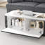 Coffee Table, Stone‑Effect Marble Top with Hidden Storage-1390333306