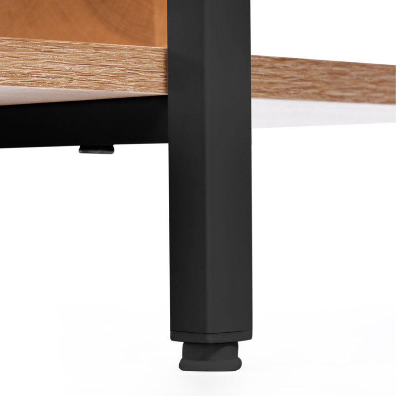 Bibliothèque à 5 niveaux avec bureau ouvert, Noir / brun