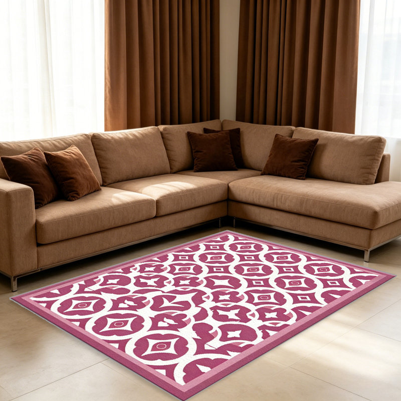 Pink Tile carpet-easy to clean, machine-washable, soft and comfortable; suitable for door mats, kitchens, living rooms, bedrooms, corridors, and laundry areas. Easy to clean, durable carpet for home decoration.