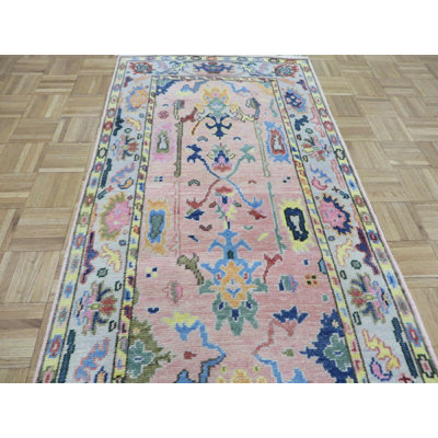 One-of-a-Kind 3' X 19'10" Runner Wool Area Rug in Pink