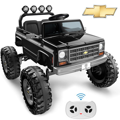 Licensed Chevrolet Cheyenne 24V Ride-On Toys, 2-Seater with Parent Remote,Black