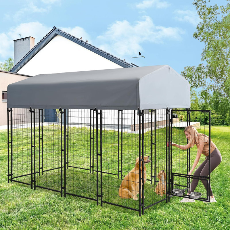 Chenil en métal avec porte H 67,7 po