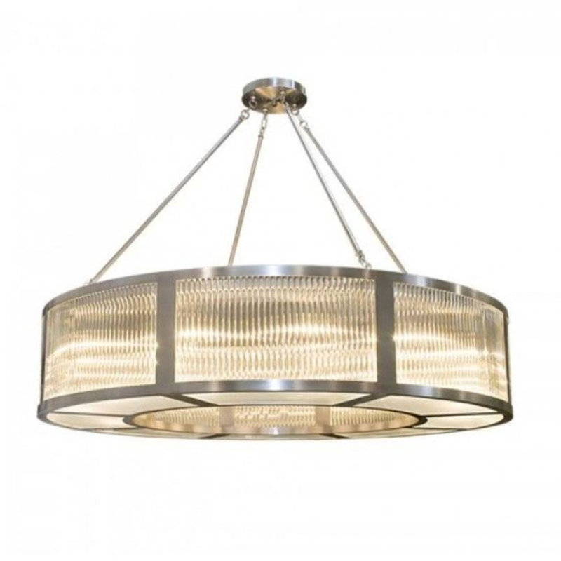 Lustre Art Deco Magnus, Noir / or, H 17 po x l 36 po x P 36 po, Transparent