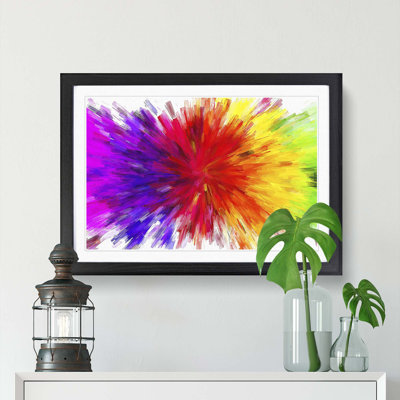 Rainbow Explosion in Abstract - Picture Frame Painting Print