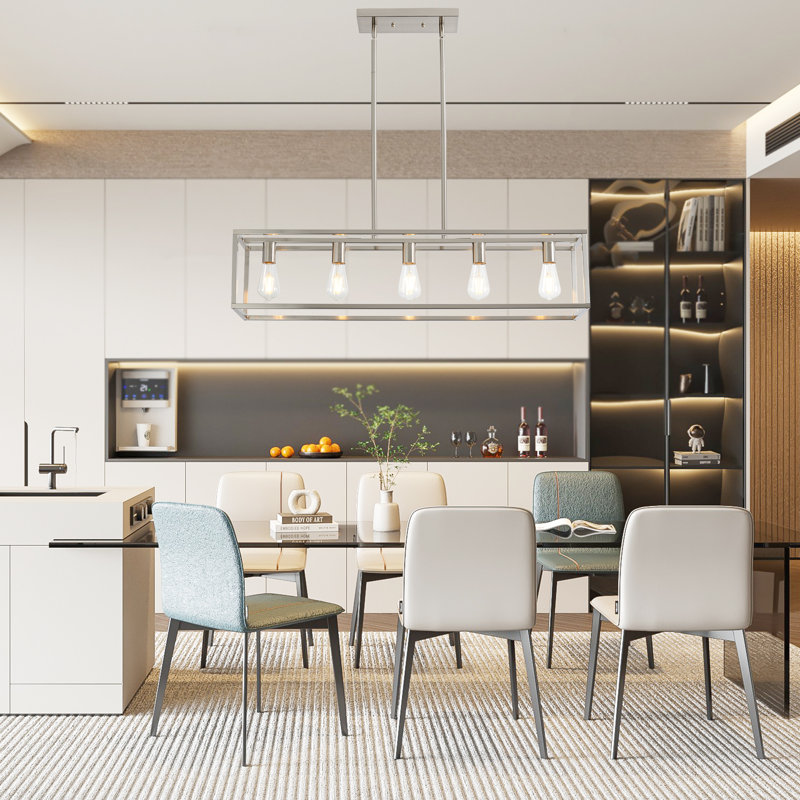 Ahslee 5 - Light Square/Rectangle Pendant, Brushed Nickel