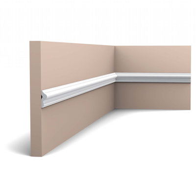 3/8 in D x 1 in W x 78-3/4 in L Primed White Plain Polystyrene Panel Moulding -  Architectural Products by Outwater L.L.C., PX201-7PACK