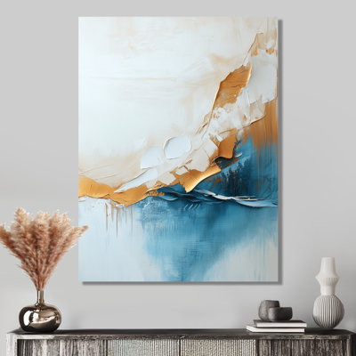 Encre Synergy, Glamour et vague bleue - décor transitionnel moderne abstrait en métal
