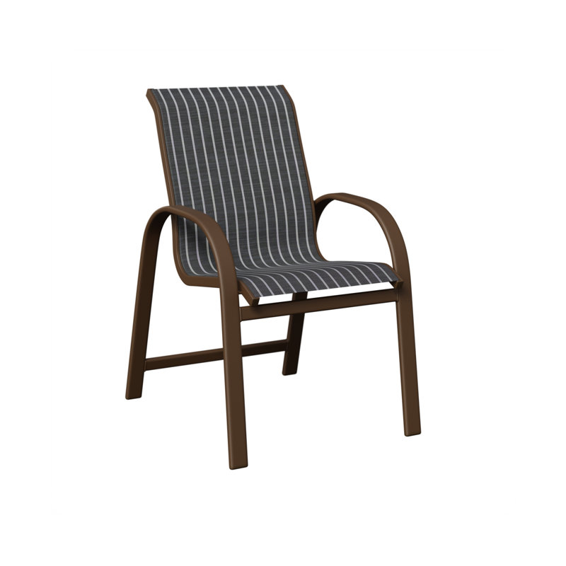 Chaise berçante en aluminium Mesquite de Berlin Berlin, Whisper rayé bleu marine, Veine d'aluminium et de bois mesquite