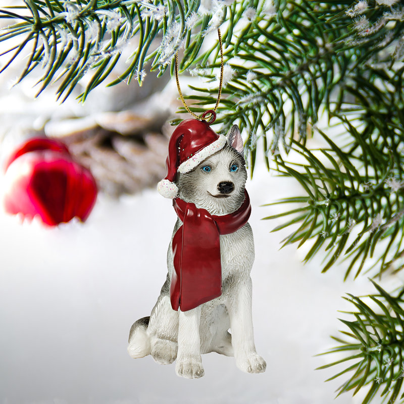 Siberian Huskey Holiday Dog Ornament