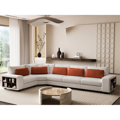 Beige L-Shaped Armrest , & Comfortable, 5 With Armrest, Base,
