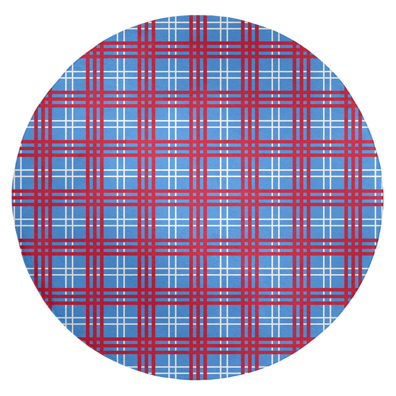 Plaid Indoor Rug, Round 5'
