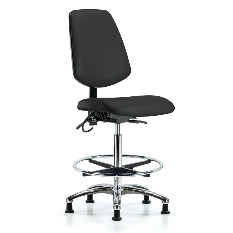 Vinyl Task Chair, Black, Glides