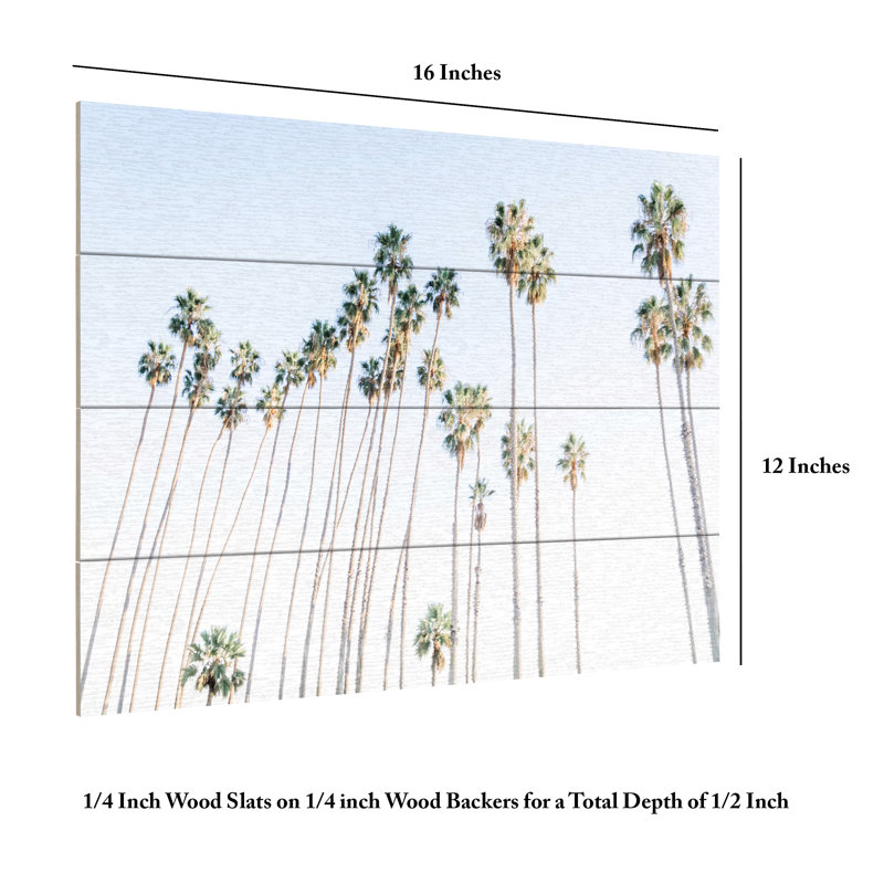Elena Chukhlebova Santa Barbara Vibes Wood Slat Art, H 12 po x l 16 po