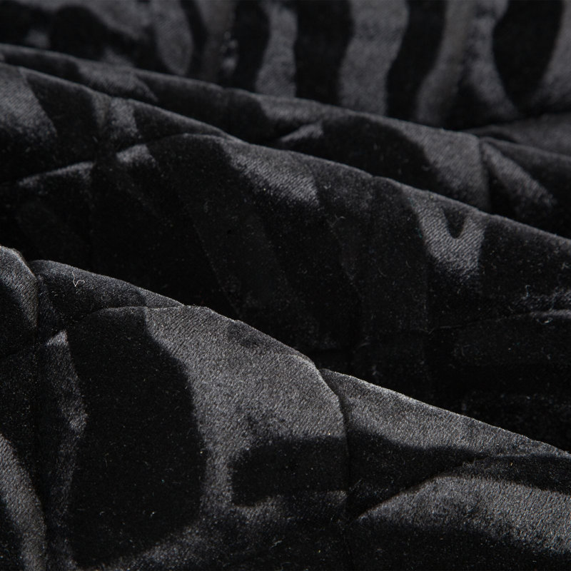 Alasdhair Polyester Solid Colour Bedspread, Black, W220 x L240cm