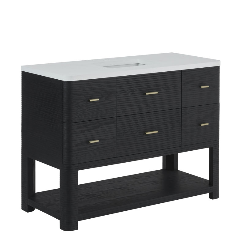 Lucian 48'' W Single Vanity, White Zeus
