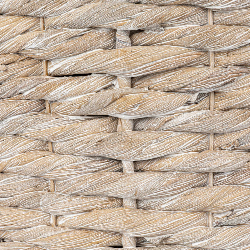 Table d'appoint en jacinthe d'eau naturelle, Blanc