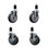 Thermoplastic Rubber Wheel Swivel 1-1/2 Inch Expanding Stem Caster Set 2 Brakes SCC
