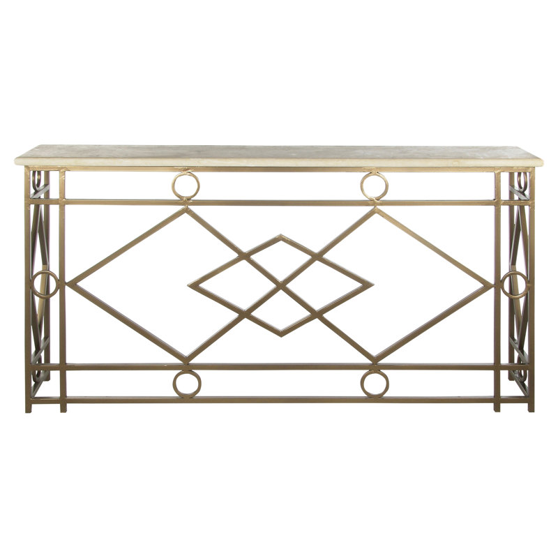 St Ouen 72" Console Table, Lite Travertine