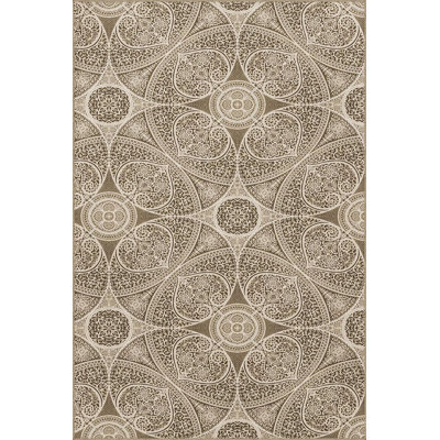 Round Geometric Woven Base Washable Rug