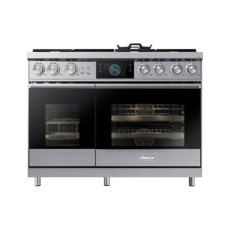 48" Pro-Range 6 Burners with Griddle, Contemporary, NG/LP, Silver Stainless