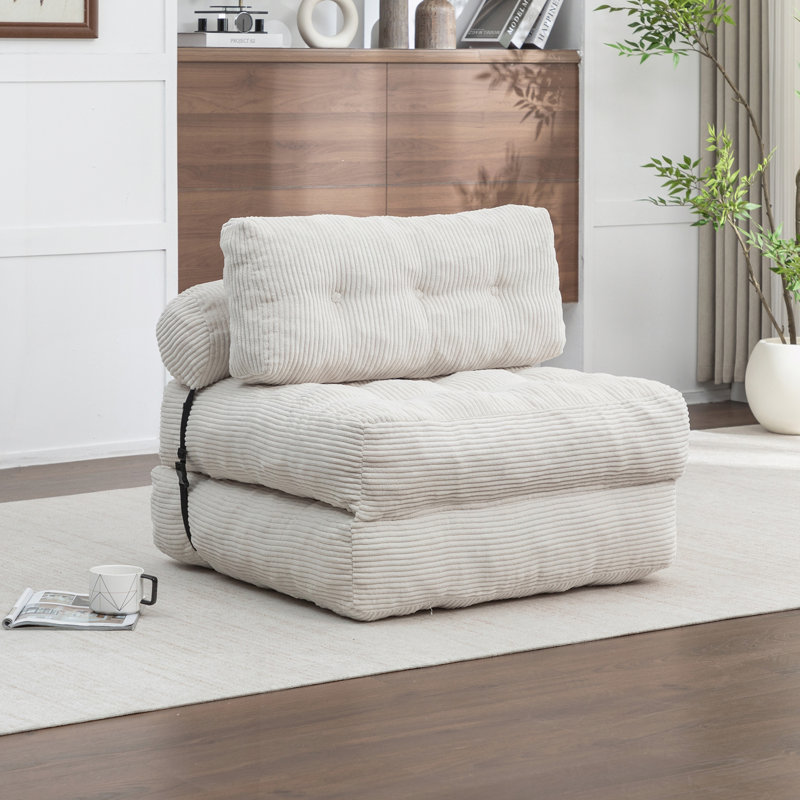 Canapé-lit pliant, canapé-lit convertible pour la chambre à coucher du salon, Tissu beige