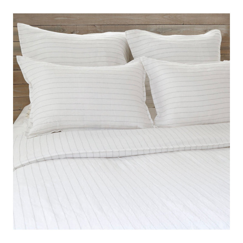 Blake Zipper Sham, Euro, White/Ocean